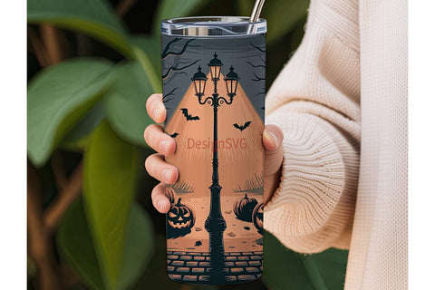 Spooky Halloween Night 20oz Tumbler Wrap Sublimation DesignSVG 