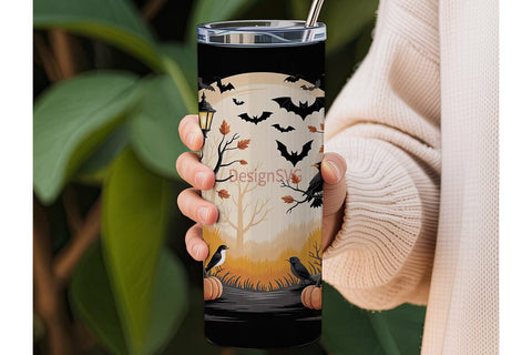 Spooky Halloween Night 20oz Tumbler Wrap Sublimation DesignSVG 