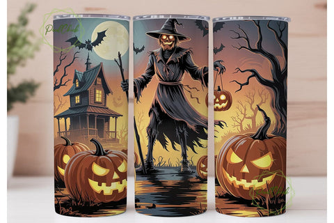 Spooky Halloween Night 20oz Tumbler Wrap Sublimation PixelChick 