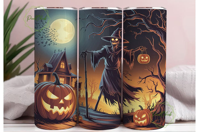 Spooky Halloween Night 20oz Tumbler Wrap Sublimation PixelChick 
