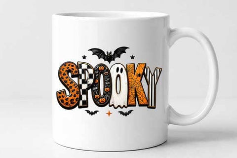 Spooky Halloween PNG | Ghost Typography Sublimation Design SVG BillahCrafts 