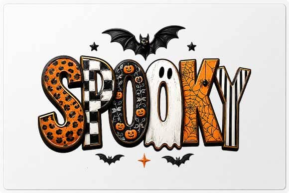 Spooky Halloween PNG | Ghost Typography Sublimation Design SVG BillahCrafts 