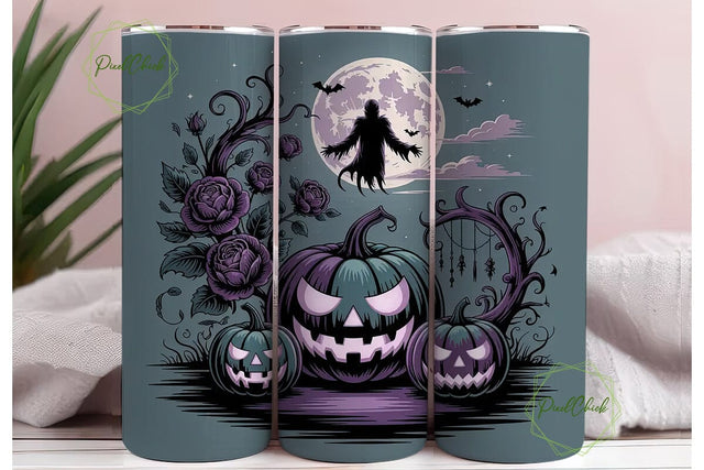 Spooky Halloween Pumpkin 20oz Tumbler Sublimation PixelChick 