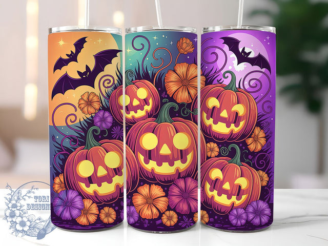 Spooky Halloween Pumpkin Fall Tumbler, Spooky Fall Mug, Autumn Pumpkin Wrap, 20Oz Sublimation Design, Pumpkin Coffee Cup, Seasonal Drinkware, Fall Harvest Tumbler Sublimation ToriDesigns 