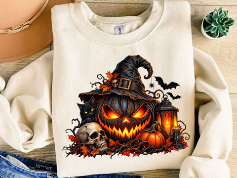 Spooky Halloween Pumpkin PNG SVG artprintfile 