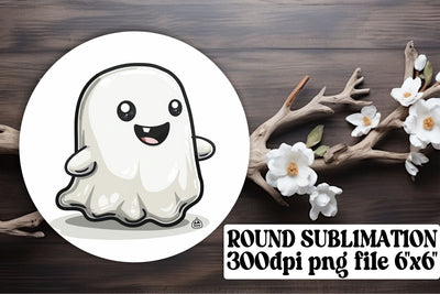 Spooky Halloween Round Design with Pink Ghosts Keychain Sublimation afrosvg 