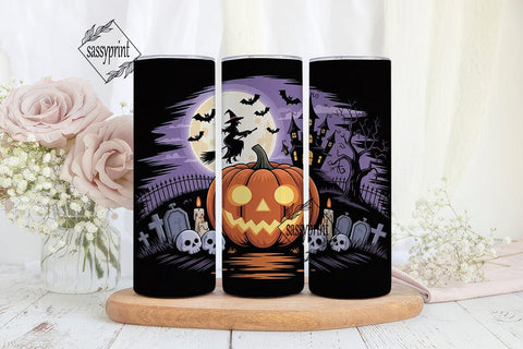 Spooky Halloween Scene 20oz Tumbler Wrap Sublimation sassyprint 