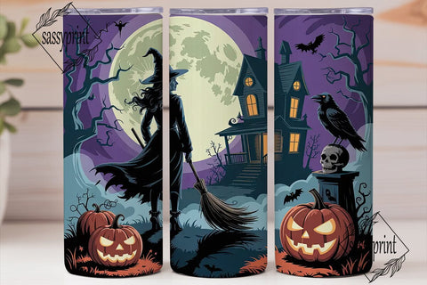 Spooky Halloween Scene 20oz Tumbler Wrap Sublimation sassyprint 