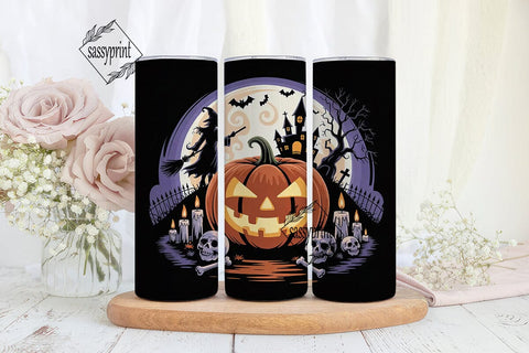 Spooky Halloween Scene 20oz Tumbler Wrap Sublimation sassyprint 