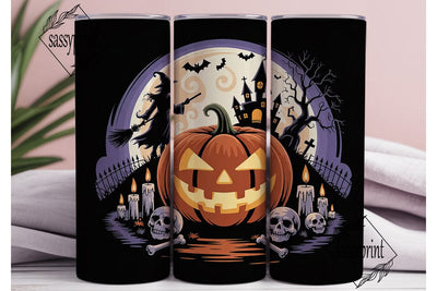 Spooky Halloween Scene 20oz Tumbler Wrap Sublimation sassyprint 