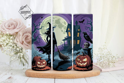 Spooky Halloween Scene 20oz Tumbler Wrap Sublimation sassyprint 
