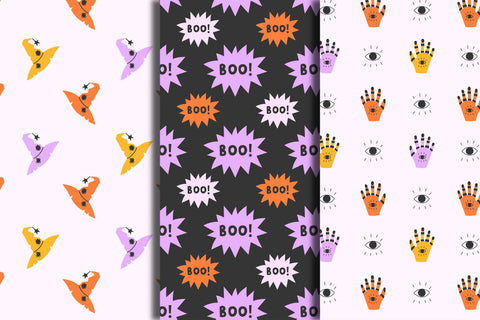 Spooky Halloween Seamless Patterns Digital Pattern Rin Green 