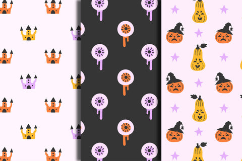 Spooky Halloween Seamless Patterns Digital Pattern Rin Green 