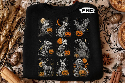 Spooky Halloween Skeleton Animals PNG SVG DesignDestine 