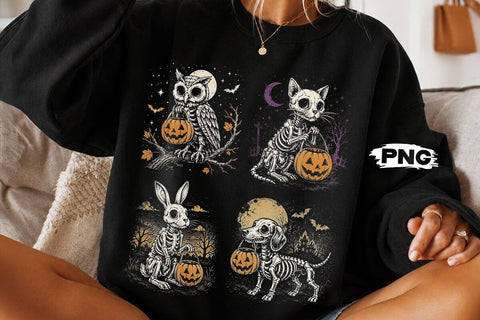 Spooky Halloween Skeleton Animals PNG SVG DesignDestine 