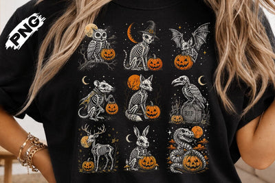 Spooky Halloween Skeleton Animals PNG SVG DesignDestine 