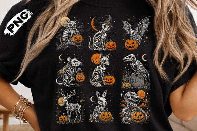 Spooky Halloween Skeleton Animals PNG SVG DesignDestine 