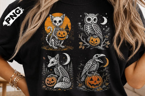 Spooky Halloween Skeleton Animals PNG SVG DesignDestine 