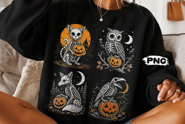 Spooky Halloween Skeleton Animals PNG SVG DesignDestine 