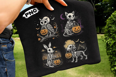 Spooky Halloween Skeleton Animals PNG SVG DesignDestine 