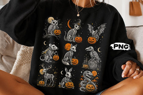 Spooky Halloween Skeleton Animals PNG SVG DesignDestine 