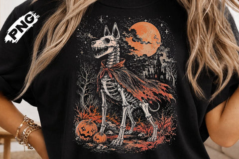 Spooky Halloween Skeleton Dog PNG Design SVG DesignDestine 