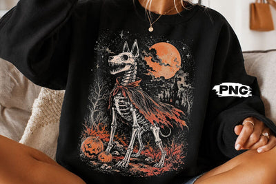 Spooky Halloween Skeleton Dog PNG Design SVG DesignDestine 