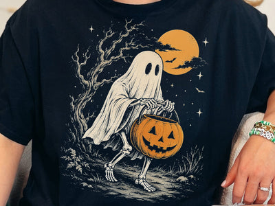 Spooky Halloween Skeleton Ghost PNG SVG DesignDestine 