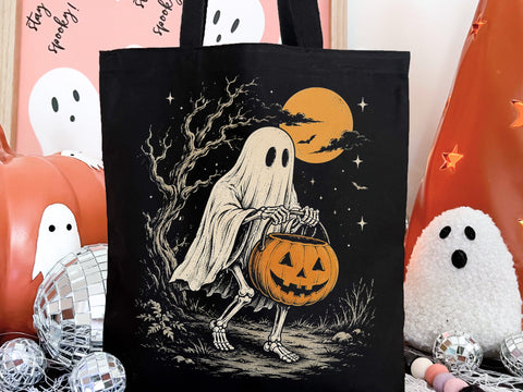 Spooky Halloween Skeleton Ghost PNG SVG DesignDestine 
