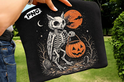 Spooky Halloween Skeleton Owl PNG Design SVG DesignDestine 