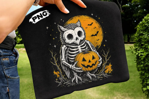 Spooky Halloween Skeleton Owl PNG Design SVG DesignDestine 