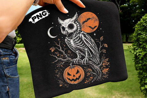 Spooky Halloween Skeleton Owl PNG Design SVG DesignDestine 