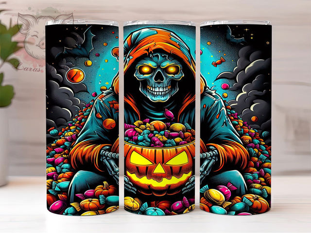 Spooky Halloween Skeleton Tumbler, Spooky Tumbler Wrap, 20oz Sublimation Design, Skeleton Cup Design, Gothic Halloween Tumbler, Creepy Skeleton Gift, Spooky Season Tumbler Sublimation Lara' s Designs 