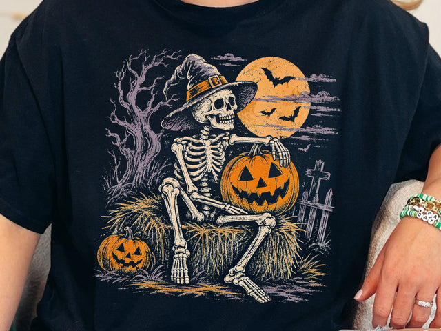Spooky Halloween Skeleton Witch Pumpkin PNG SVG DesignDestine 