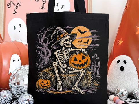 Spooky Halloween Skeleton Witch Pumpkin PNG SVG DesignDestine 