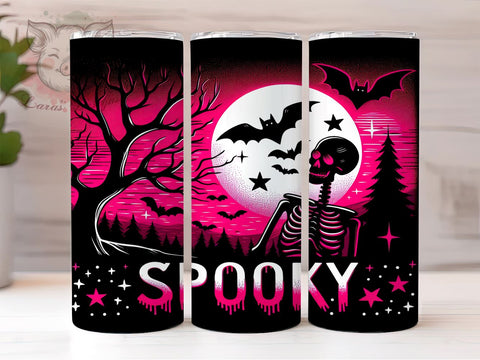 Spooky Halloween Skeletons 20oz Tumbler Png, Straight & Tapered Tumbler Png, Scary Skulls Tumbler Png, Digital Download PNG Sublimation Lara' s Designs 
