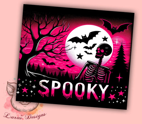 Spooky Halloween Skeletons 20oz Tumbler Png, Straight & Tapered Tumbler Png, Scary Skulls Tumbler Png, Digital Download PNG Sublimation Lara' s Designs 