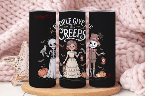 Spooky Halloween Trio 20oz Tumbler Wrap Sublimation DesignSVG 