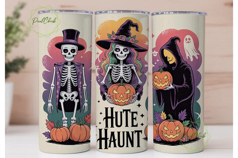 Spooky Halloween Trio 20oz Tumbler Wrap Sublimation PixelChick 