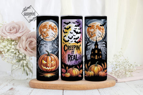 Spooky Halloween Trio 20oz Tumbler Wrap Sublimation sassyprint 