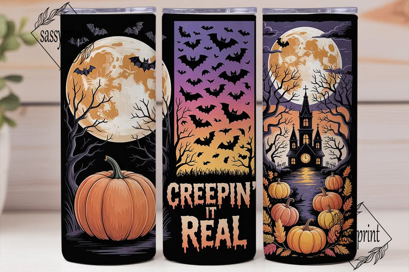 Spooky Halloween Trio 20oz Tumbler Wrap Sublimation sassyprint 