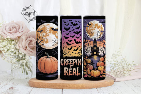 Spooky Halloween Trio 20oz Tumbler Wrap Sublimation sassyprint 