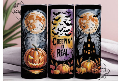Spooky Halloween Trio 20oz Tumbler Wrap Sublimation sassyprint 