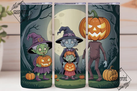 Spooky Halloween Trio 20oz Tumbler Wrap Sublimation sassyprint 