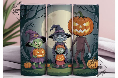 Spooky Halloween Trio 20oz Tumbler Wrap Sublimation sassyprint 