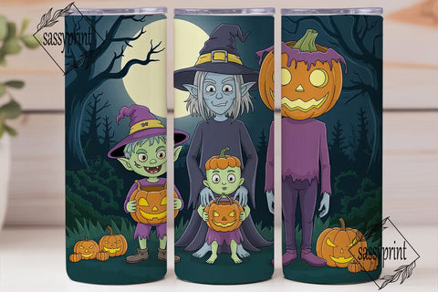 Spooky Halloween Trio 20oz Tumbler Wrap Sublimation sassyprint 