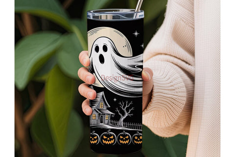 Spooky Halloween Tumbler Wrap Sublimation DesignSVG 