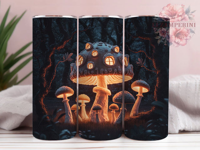Spooky Haunted Forest Mushroom Tumbler Wrap, Fairytale Tumbler Wrap, 20Oz Sublimation Design, Haunted Forest Cup, Gothic Mushroom Drinkware, Dark Fantasy Wrap, Halloween Coffee Tumbler Sublimation Li Zamperini 