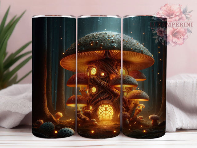 Spooky Haunted Forest Mushroom Tumbler Wrap, Fairytale Tumbler Wrap, 20Oz Sublimation Design, Haunted Forest Cup, Gothic Mushroom Drinkware, Dark Fantasy Wrap, Halloween Coffee Tumbler Sublimation Li Zamperini 