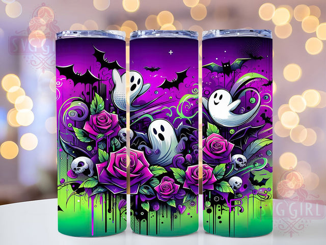 Spooky Haunted Halloween Ghost Tumbler, Spooky Halloween Design, Haunted Ghost Tumbler, 20Oz Skinny Tumbler, Ghost Sublimation Wrap, Creepy Halloween Drinkware, Scary Ghost Tumbler Sublimation SvggirlplusArt 